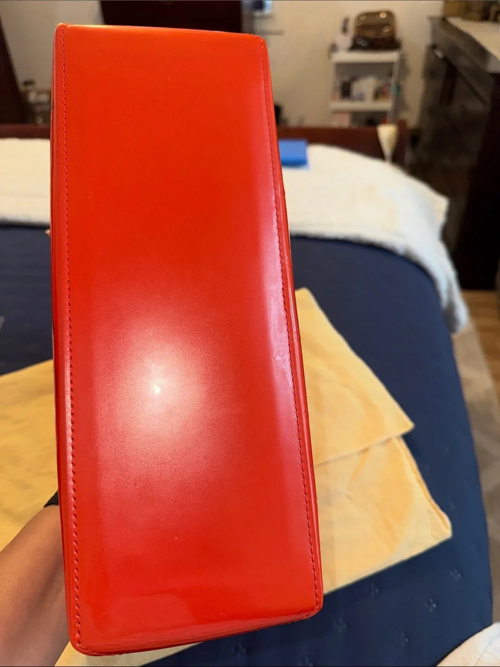 Louis Vuitton Wilshire PM Patent Leather Tote in Orange